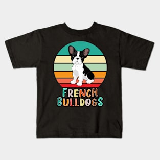 Vintage Retro French Bulldogs Kids T-Shirt